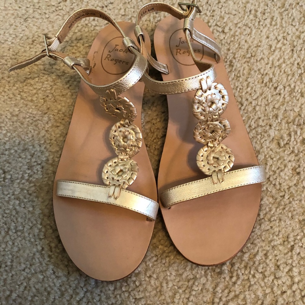 Jack Rogers Gold Ankle Strap Sandal